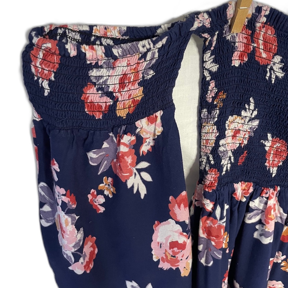 Feathers Off Shoulder Navy floral tunic top - Picture 5 of 7
